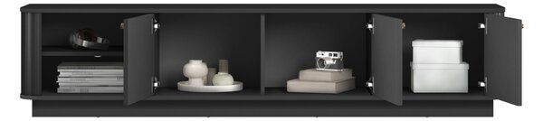 Vesper 3D TV-szekrény 187 cm talapzaton - fekete / arany fogantyúk