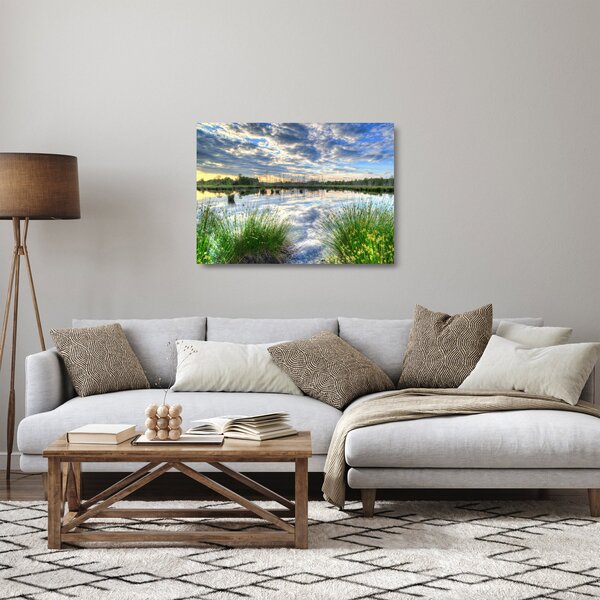 A tó és a nád képe (üvegen) (70x50 cm)