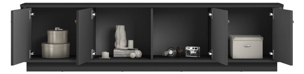 Vesper 4D TV-szekrény 187 cm talapzaton - fekete / arany fogantyúk
