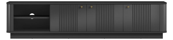 Vesper 3D TV-szekrény 187 cm talapzaton - fekete / arany fogantyúk
