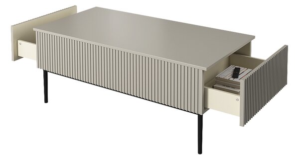 Nicole dohányzóasztal 120 cm fiókokkal - kasmír / fekete lábak