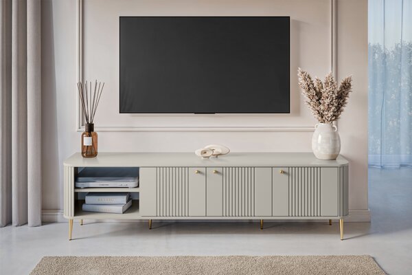 Vesper 3D TV-szekrény 187 cm - kasmír / arany színű lábak