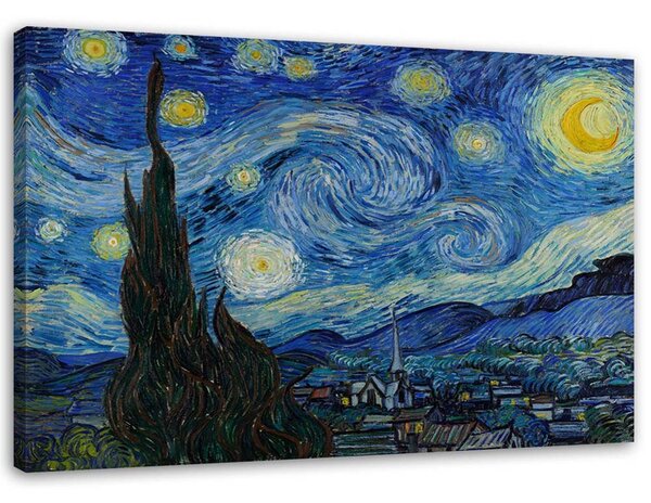 Gario Vászonkép Csillagos éjszaka - Vincent van Gogh, reprodukció Méret: 60 x 40 cm