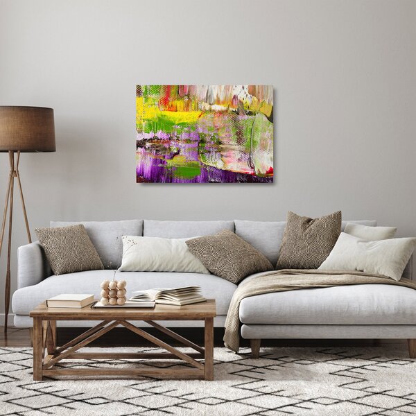 Absztrakció kép - festmény (üvegen) (70x50 cm)