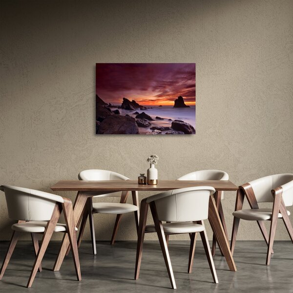 Naplemente a tengerparton képe (üvegen) (70x50 cm)