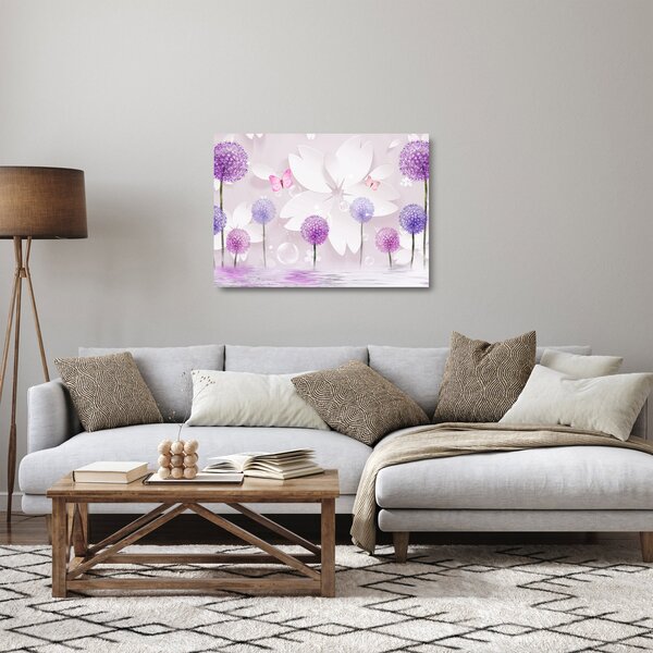 Kép - A virágok folyóján (üvegen) (70x50 cm)