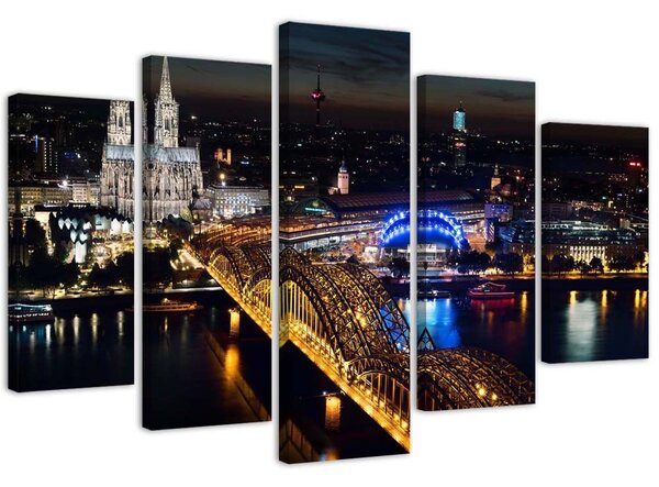 Gario Vászonkép Kölni dóm és híd - 5 részes Méret: 100 x 70 cm