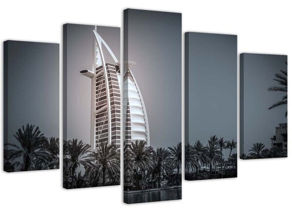 Gario Vászonkép Burj Al-arab hotel Dubajban - 5 részes Méret: 100 x 70 cm