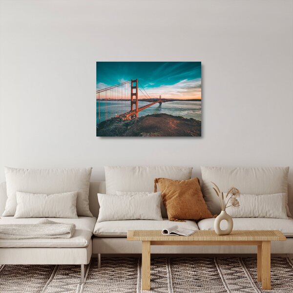 Kép - Golden Gate, San Francisco (üvegen) (70x50 cm)