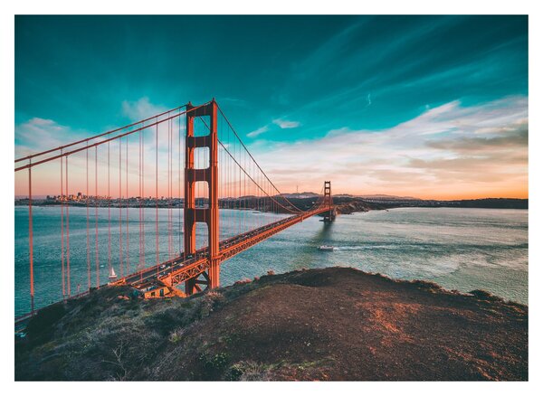 Kép - Golden Gate, San Francisco (üvegen) (70x50 cm)