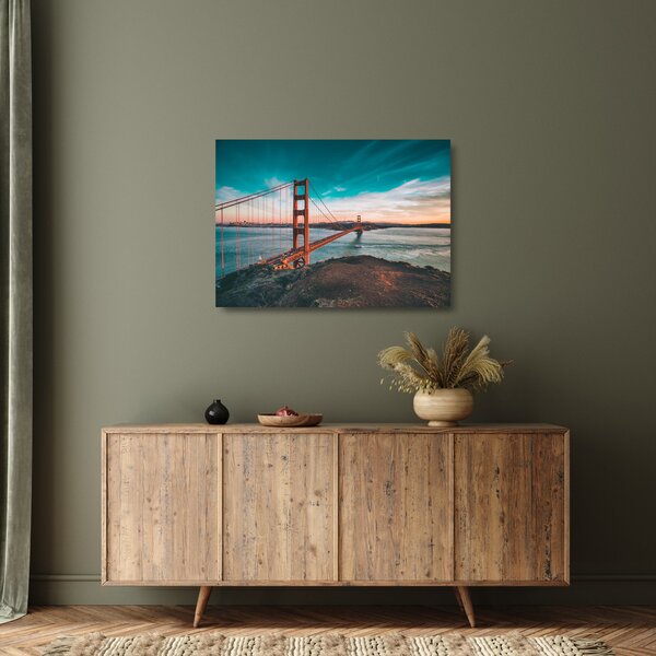 Kép - Golden Gate, San Francisco (üvegen) (70x50 cm)