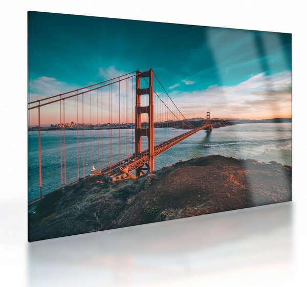 Kép - Golden Gate, San Francisco (üvegen) (70x50 cm)