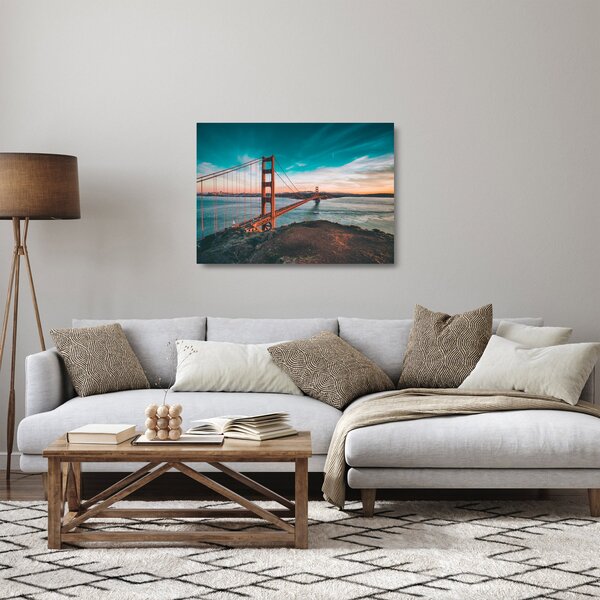 Kép - Golden Gate, San Francisco (üvegen) (70x50 cm)
