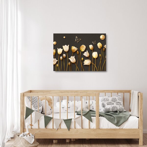 Kép - Tulipánok - absztrakt (üvegen) (70x50 cm)