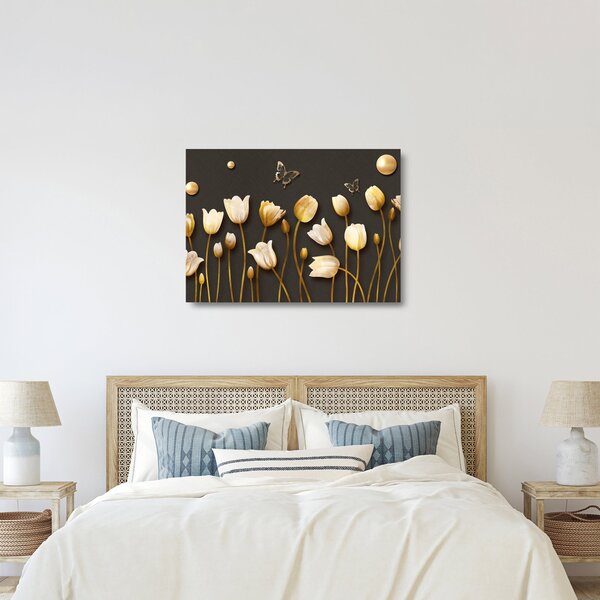 Kép - Tulipánok - absztrakt (üvegen) (70x50 cm)