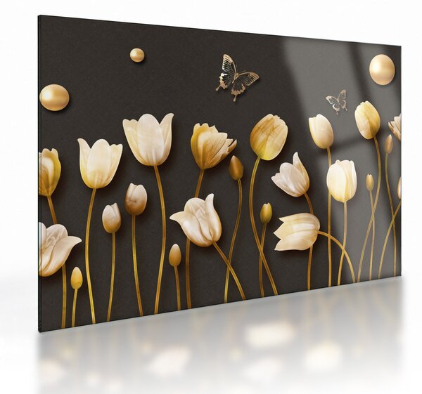 Kép - Tulipánok - absztrakt (üvegen) (70x50 cm)