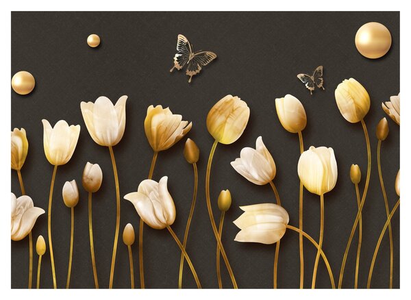 Kép - Tulipánok - absztrakt (üvegen) (70x50 cm)