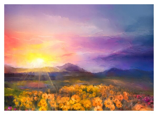 Kép - Hajnalban (üvegen) (70x50 cm)