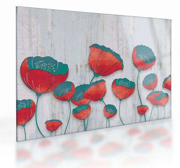 Kép - Pipacsok - kerozin (üvegen) (70x50 cm)