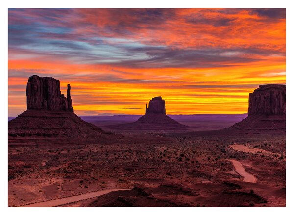 Kép - Emlékmű - völgy Arizonában (üvegen) (70x50 cm)