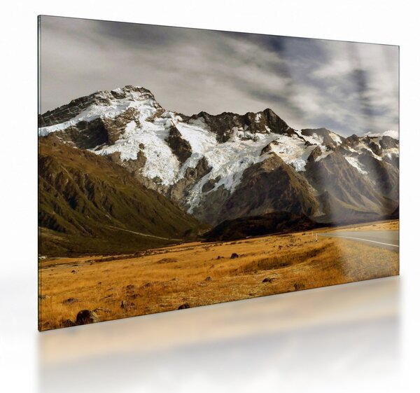 Mount Sefton, Új-Zéland képe (üvegen) (70x50 cm)