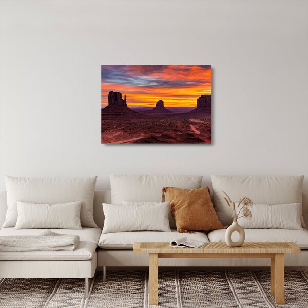 Kép - Emlékmű - völgy Arizonában (üvegen) (70x50 cm)