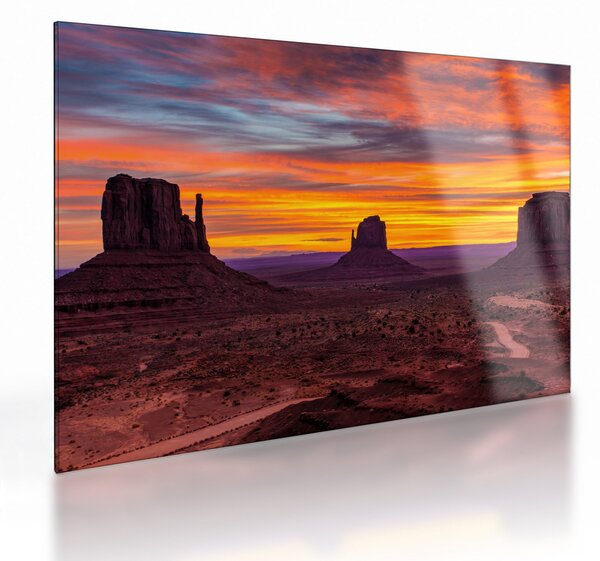 Kép - Emlékmű - völgy Arizonában (üvegen) (70x50 cm)