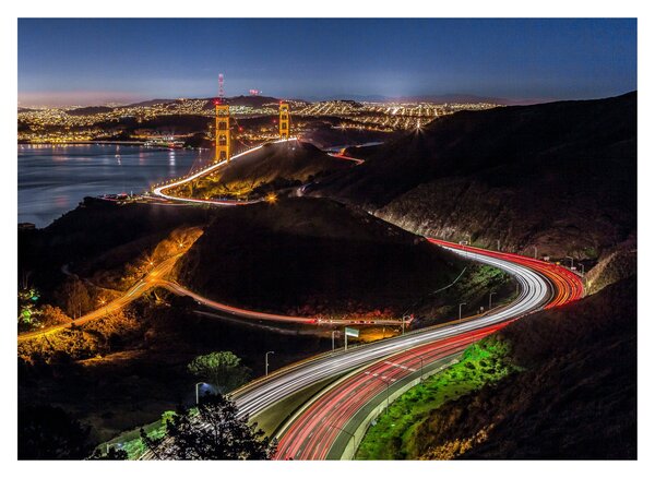 Kép - Golden Gate Bridge (üvegen) (70x50 cm)