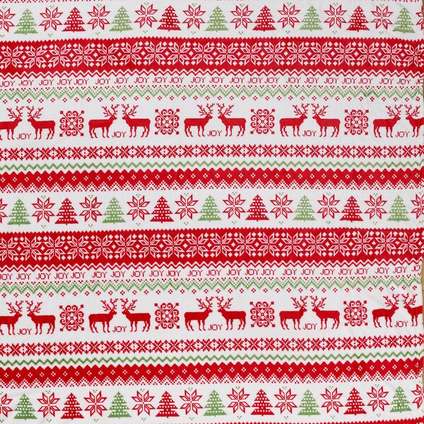 CHRISTMAS JOY fehér karácsonyi mikroplüss pléd Méret: 200 x 220 cm