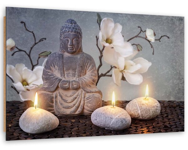 Gario Vászonkép Buddha és gyertyák Méret: 60 x 40 cm, Kivitelezés: Vászonkép