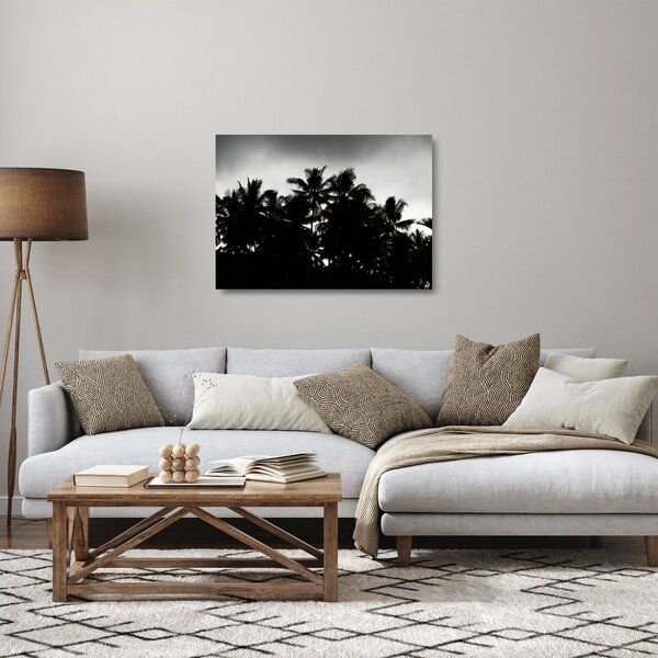 A fekete-fehér pálmafák képe (üvegen) (70x50 cm)