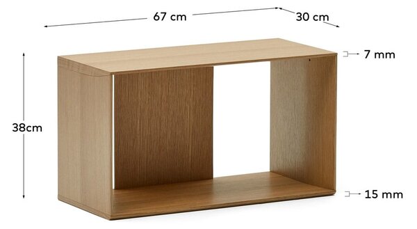 Natúr színű moduláris polcrendszer tölgyfa dekorral 67x38 cm Litto – Kave Home