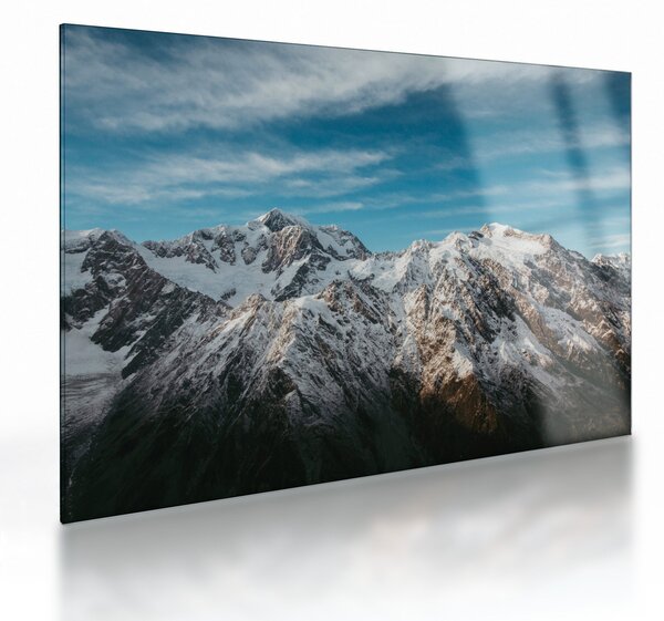 Havas csúcsok képe, Fiordland (üvegen) (70x50 cm)