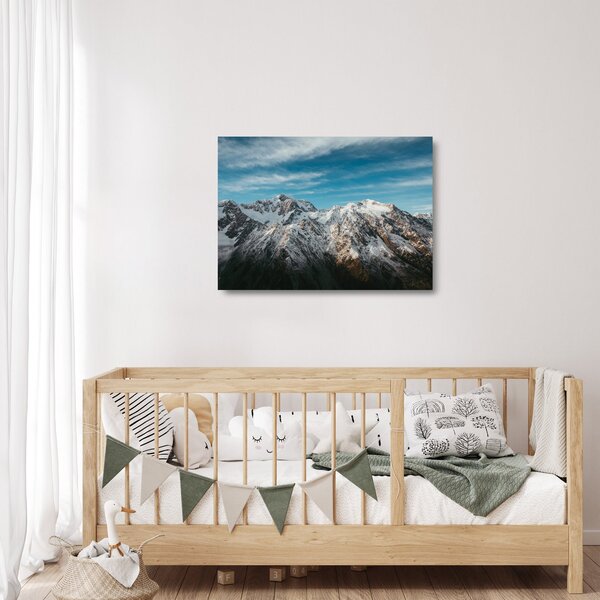 Havas csúcsok képe, Fiordland (üvegen) (70x50 cm)