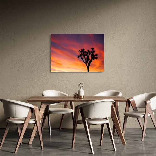 Naplemente egy fa sziluettje felett (üvegen) (70x50 cm)