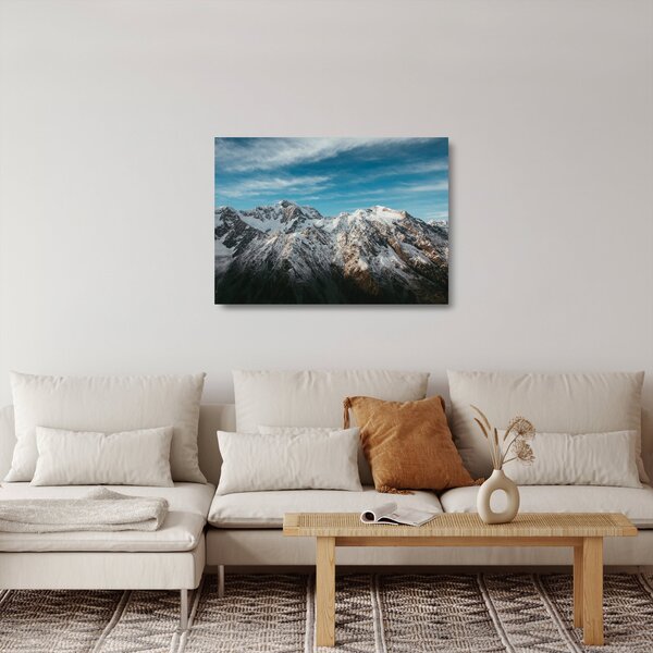 Havas csúcsok képe, Fiordland (üvegen) (70x50 cm)