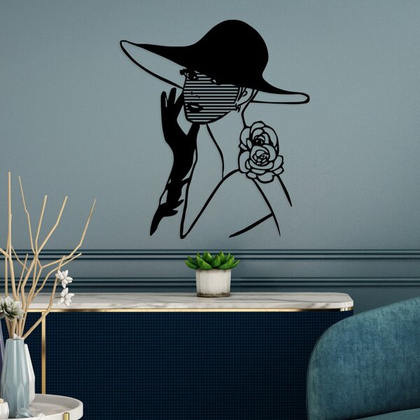 Striped Woman Fali fém dekoráció 60x69 Fekete