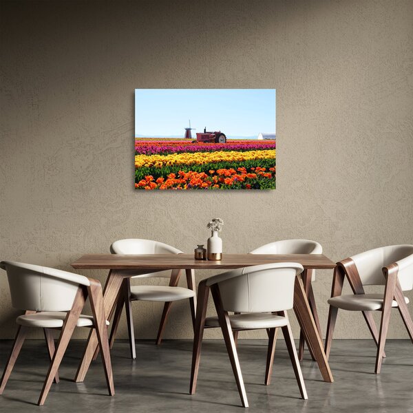 Tulipánfarm képe (üvegen) (70x50 cm)