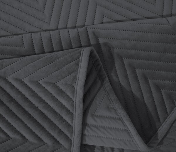 Sötétszürke bársony ágytakaró ARROW VELVET Méret: 170 x 210 cm