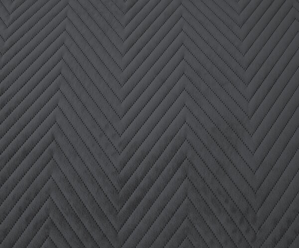 Sötétszürke bársony ágytakaró ARROW VELVET Méret: 170 x 210 cm
