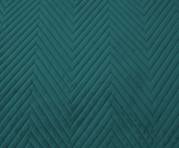 Türkiz bársony ágytakaró ARROW VELVET Méret: 170 x 210 cm