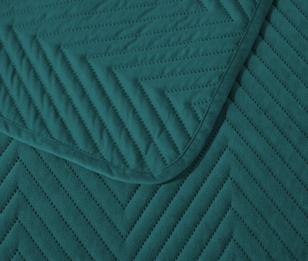 Türkiz bársony ágytakaró ARROW VELVET Méret: 170 x 210 cm