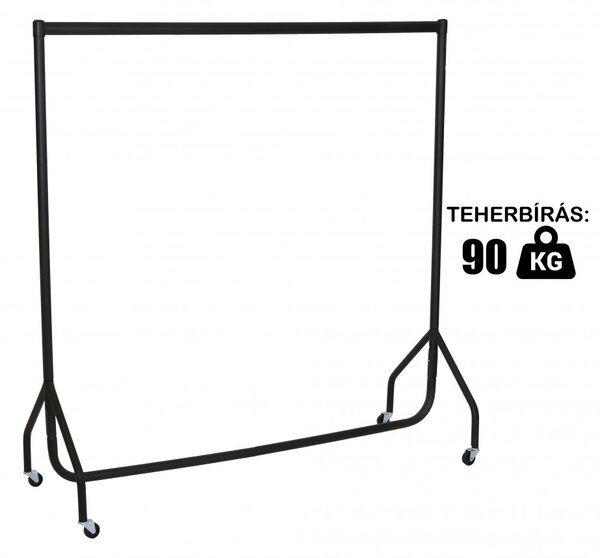 122cm Fekete Ipari Ruhatartó Sztender