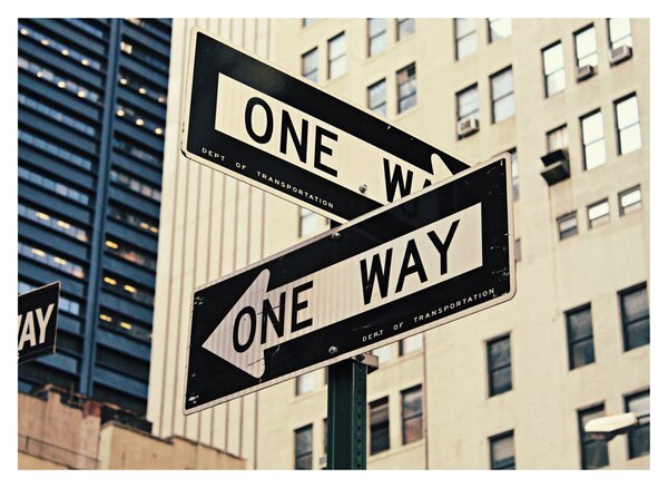 Kép - New York ONE WAY (üvegen) (70x50 cm)
