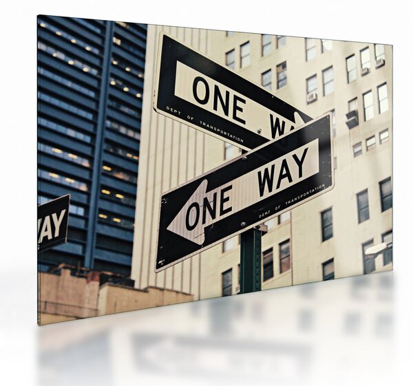 Kép - New York ONE WAY (üvegen) (70x50 cm)