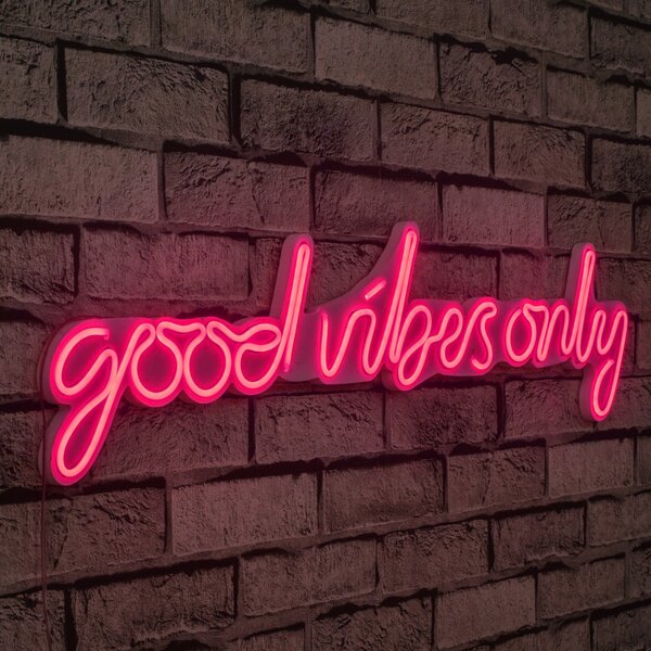 Good Vibes Only - Pink Dekoratív műanyag LED világítás 76x2x19 Rózsaszín