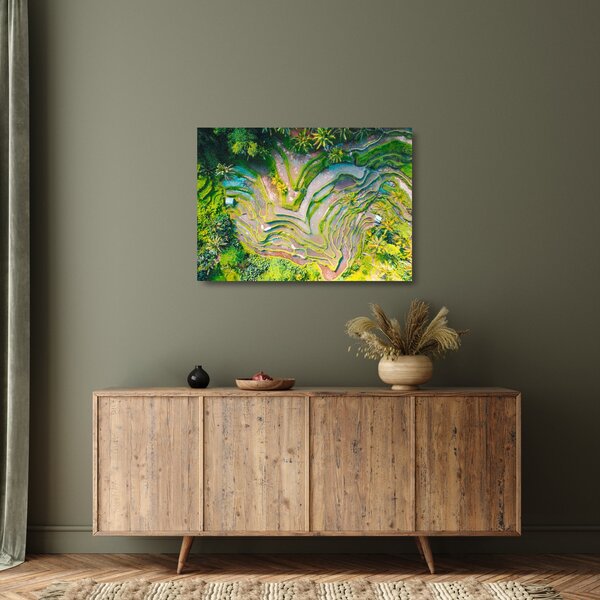 A rizsföldek képe madártávlatból (üvegen) (70x50 cm)