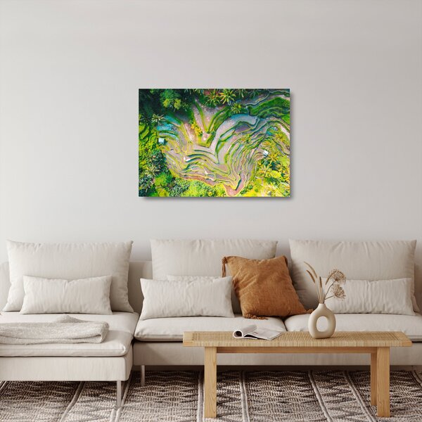 A rizsföldek képe madártávlatból (üvegen) (70x50 cm)