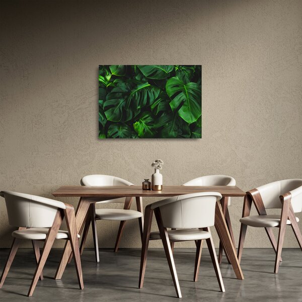 Monstery levelek képe (üvegen) (70x50 cm)