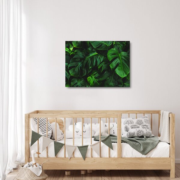Monstery levelek képe (üvegen) (70x50 cm)